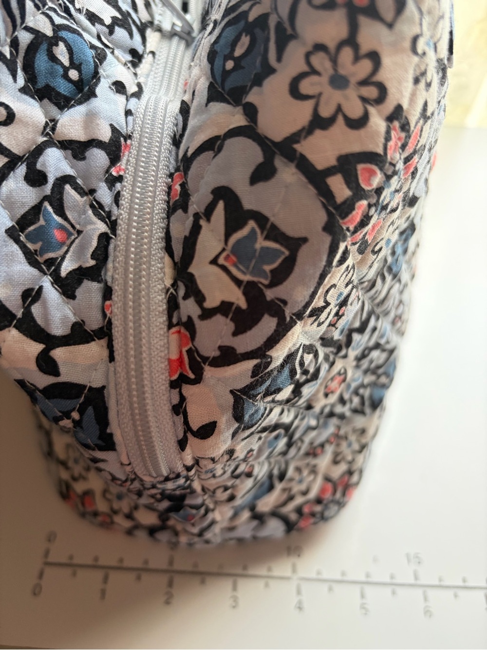 VERA BRADLEY Quilted Floral Tote Bag in Blue and White - Picture 11 of 11